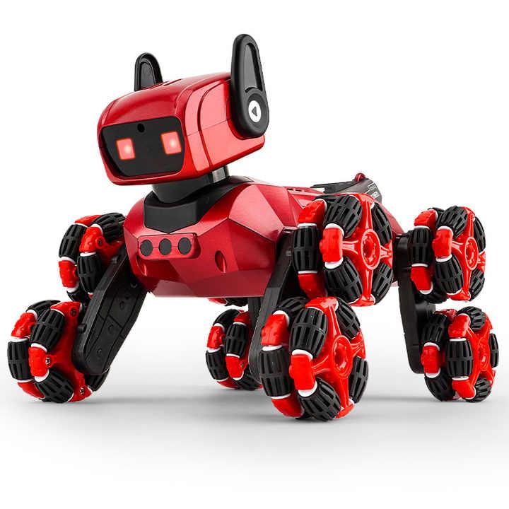 Stunt Dog Red 8-wheel robot dog Восьмиколісна трюкова собака-робот + Парогенератор + Пульт на руку, фото 1