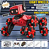 Stunt Dog Red 8-wheel robot dog Восьмиколісна трюкова собака-робот + Парогенератор + Пульт на руку, фото 2