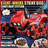 Stunt Dog Red 8-wheel robot dog Восьмиколісна трюкова собака-робот + Парогенератор + Пульт на руку, фото 4