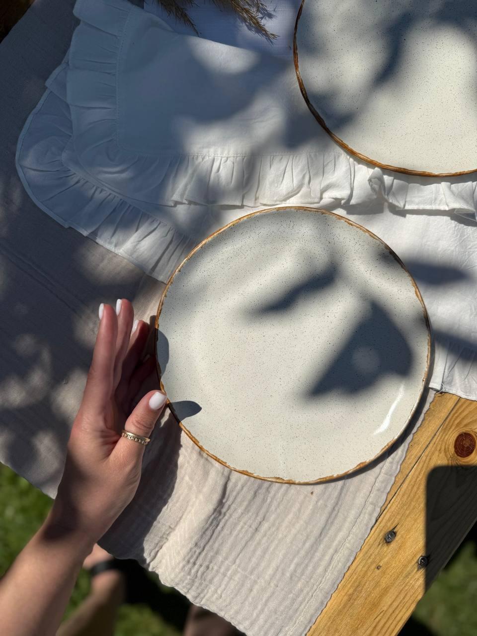 Тарілка "Кругла" 24 см., "Коричневий Лофт", фото 1