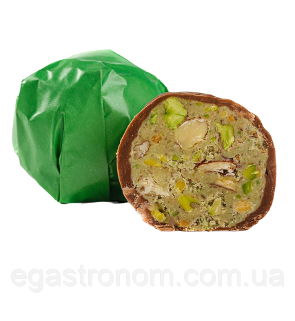 Шоколадні Дубайські цукерки в молочному шоколаді №3116 (зелені) Люкс Чоко Lux Choco 3kg/ящ (Код: 00-00017666), фото 1