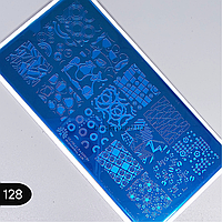 Пластина диск для стемпінгу геометричні фігури, круги, плями абстракція Global №128