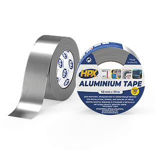 HPX AL 120°С 30мкм - 50мм x 50м - високотемпературна алюмінієва клейка стрічка (алюмінієвий скотч)