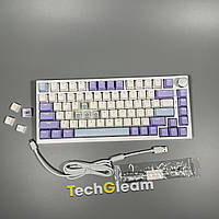 Клавиатура AJAZZ AK820 Purple-White - 75% механика с колесом, RGB и hot-swap в фиолетово-белом дизайне