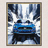 Картина за номерами Авто. Синій мустанг 30*40 см Ідейка KHO 5159, фото 5