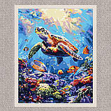 Картина за номерами Пейзаж. Підводний світ - черепаха 40*50 см Ідейка KHO 6660, фото 2