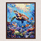 Картина за номерами Пейзаж. Підводний світ - черепаха 40*50 см Ідейка KHO 6660, фото 3