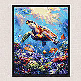 Картина за номерами Пейзаж. Підводний світ - черепаха 40*50 см Ідейка KHO 6660, фото 4