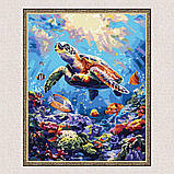 Картина за номерами Пейзаж. Підводний світ - черепаха 40*50 см Ідейка KHO 6660, фото 5