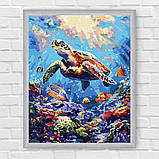 Картина за номерами Пейзаж. Підводний світ - черепаха 40*50 см Ідейка KHO 6660, фото 6