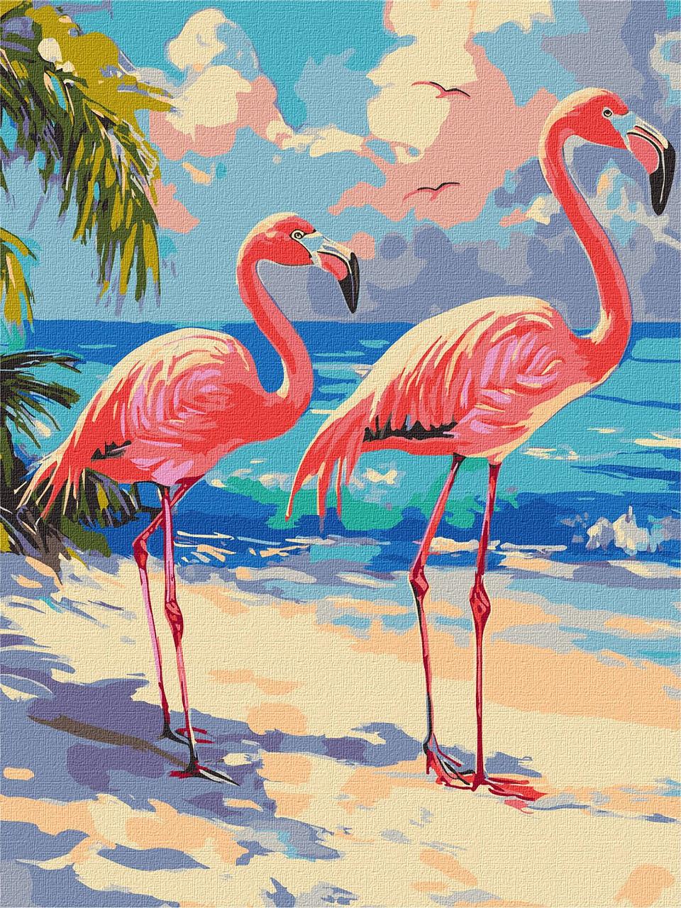 Картина за номерами Птахи. Рожеві фламінго 30*40 см Ідейка KHO 6775, фото 1