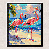 Картина за номерами Птахи. Рожеві фламінго 30*40 см Ідейка KHO 6775, фото 4