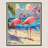 Картина за номерами Птахи. Рожеві фламінго 30*40 см Ідейка KHO 6775, фото 5