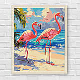 Картина за номерами Птахи. Рожеві фламінго 30*40 см Ідейка KHO 6775, фото 7