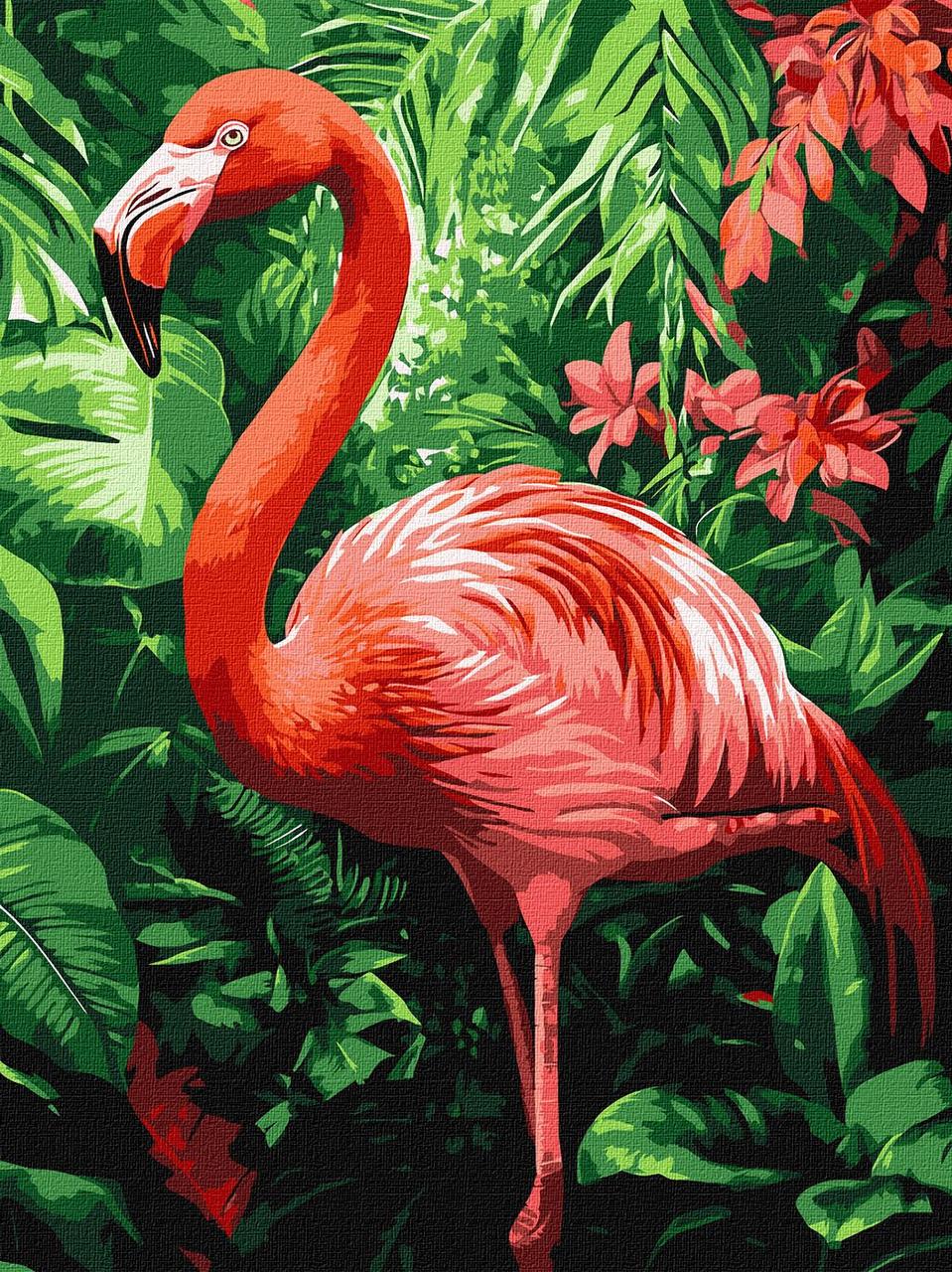 Картина за номерами Птахи. Тропічний фламінго 30*40 см Ідейка KHO 6779, фото 1