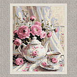 Алмазна мозаїка/вишивка Ароматний чай і квіти 40*50 см Орігамі OD 3506, фото 2