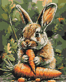 Алмазна мозаїка/вишивка Кролик з морквою 40*50 см Орігамі OD 3507