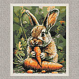 Алмазна мозаїка/вишивка Кролик з морквою 40*50 см Орігамі OD 3507, фото 2