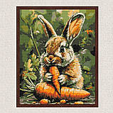 Алмазна мозаїка/вишивка Кролик з морквою 40*50 см Орігамі OD 3507, фото 3