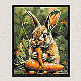 Алмазна мозаїка/вишивка Кролик з морквою 40*50 см Орігамі OD 3507, фото 4