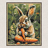 Алмазна мозаїка/вишивка Кролик з морквою 40*50 см Орігамі OD 3507, фото 5