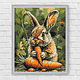 Алмазна мозаїка/вишивка Кролик з морквою 40*50 см Орігамі OD 3507, фото 6