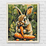 Алмазна мозаїка/вишивка Кролик з морквою 40*50 см Орігамі OD 3507, фото 7
