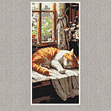 Алмазна мозаїка/вишивка Рудик котик 40*80 см Орігамі OD 5163, фото 2