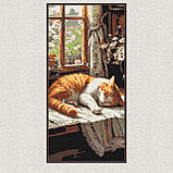 Алмазна мозаїка/вишивка Рудик котик 40*80 см Орігамі OD 5163, фото 3