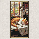 Алмазна мозаїка/вишивка Рудик котик 40*80 см Орігамі OD 5163, фото 5