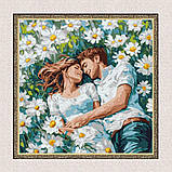 Картина за номерами Люди. Обійми серед квітів 40*40 см Ідейка KHO 8629, фото 5