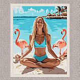 Картина за номерами Йога на узбережжі з фламінго 30*40 см Ідейка KHO 8630, фото 2