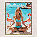 Картина за номерами Йога на узбережжі з фламінго 30*40 см Ідейка KHO 8630, фото 5