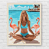 Картина за номерами Йога на узбережжі з фламінго 30*40 см Ідейка KHO 8630, фото 7
