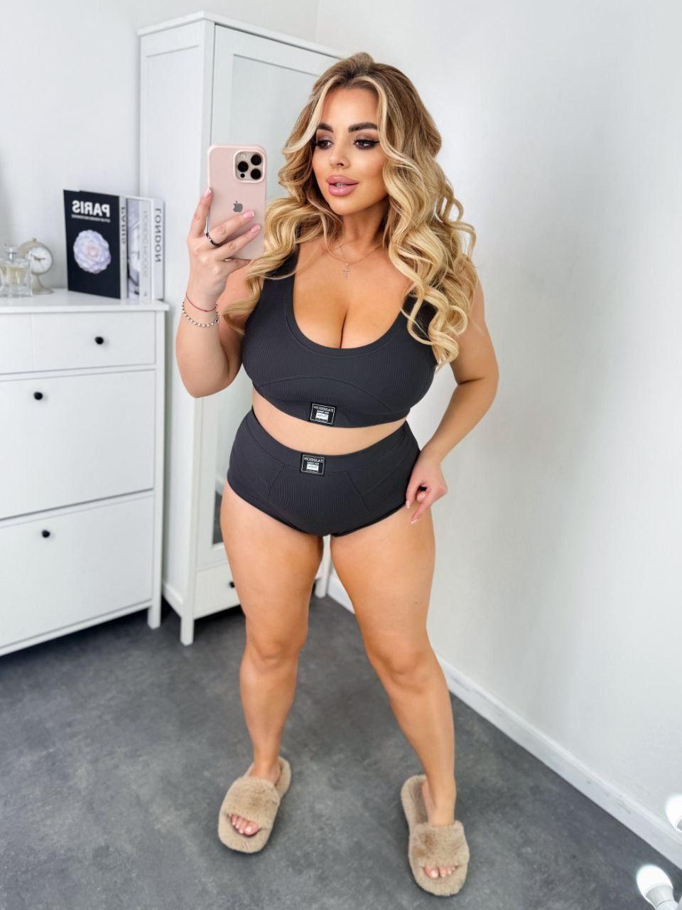 Комплект домашній жіночий Топ + трусики Гурт Роздріб Дроп 23076, фото 1