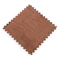Підлога-пазл плюшевий КОРИЧНЕВИЙ 60*60*1cm (D) SW-00002083