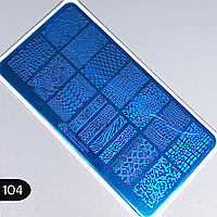 Пластина диск для стемпінгу рептилія, зебра, леопард Global №104