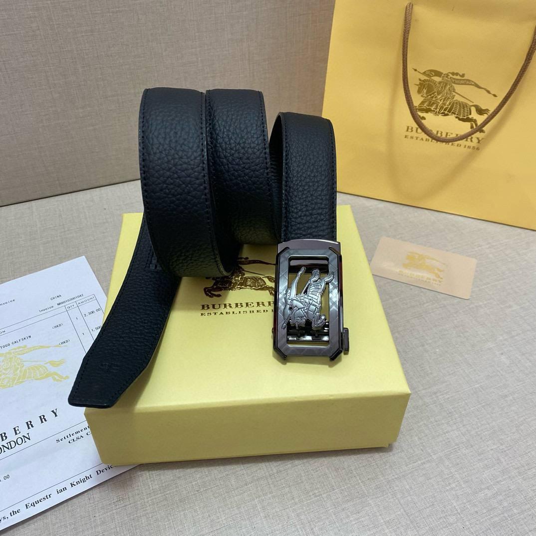 Чоловічий чорний ремінь Burberry, фото 1