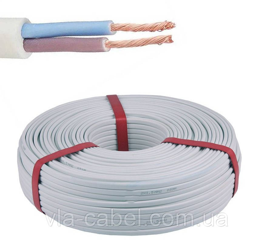 Кабель мідний ПВС 2х1.5 з'єднувальний Одеса ГОСТ (бухта 100м), фото 1