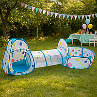Дитячий намет з тунелем та басейном 3 в 1 ігровий комплекс для хлопчика та дівчинки потрібні подарунки дітям