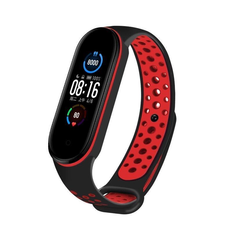 Ремішок TPU BeeCover Nike Style для Xiaomi Mi Band 7 6 5 Black/Red (705153)