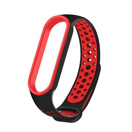 Ремішок TPU BeeCover Nike Style для Xiaomi Mi Band 7 6 5 Black/Red (705153), фото 2