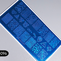 Пластина диск для стемпінгу рептилія, леопард, тигр, тигрова, плями, з плямами, ящірка, змія Global №096