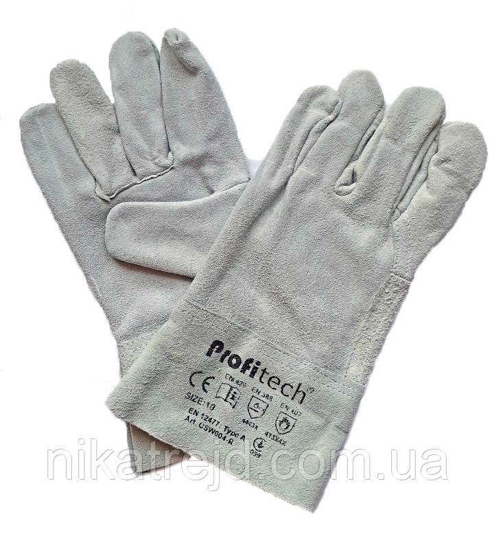 Рукавички Profitech з крагами спілкові без підкл. короткі р.10/XL