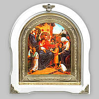 Ікона Благословення дітей, лик 15х18 см, у білому дерев'яному кіоті, арка