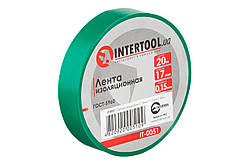 Стрічка ізоляційна Intertool 20 м x 17 x 0.15 мм зелена (10 шт.)