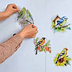 Інтер'єрна наклейка на стіну птахи, 4 аркуші самоклеючі 3d наклейки на стіну, фото 2