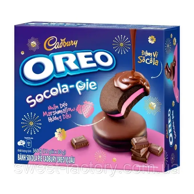 Печиво Oreo Socola Pie Strawberry 12s 336g, фото 1
