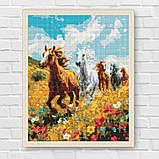 Алмазна мозаїка/вишивка Коні у полі 40*50 см Ідейка AMO 8017, фото 7