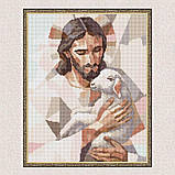 Алмазна мозаїка/вишивка Релігія. Ісус з вівцею 40*50 см Ідейка AMO 8189, фото 5
